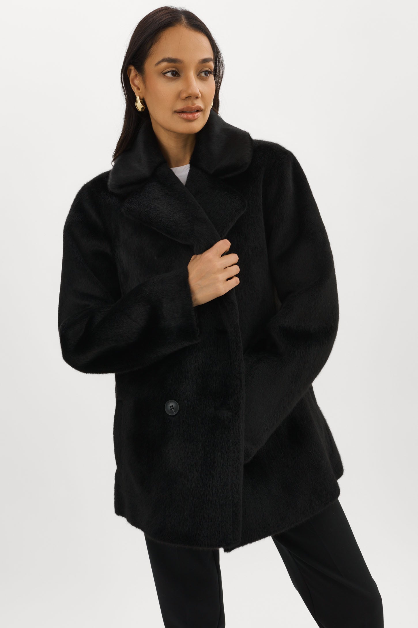 CAMILLE FAUX SHEARLING REVERSIBLE COAT