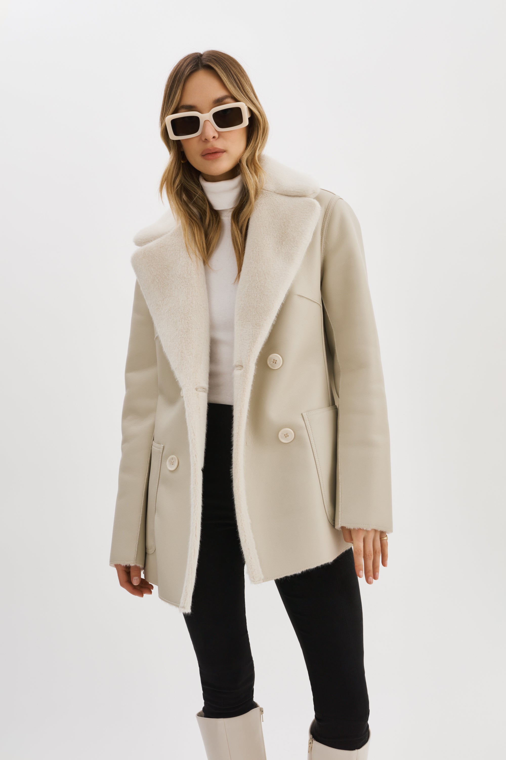 CAMILLE FAUX SHEARLING REVERSIBLE COAT