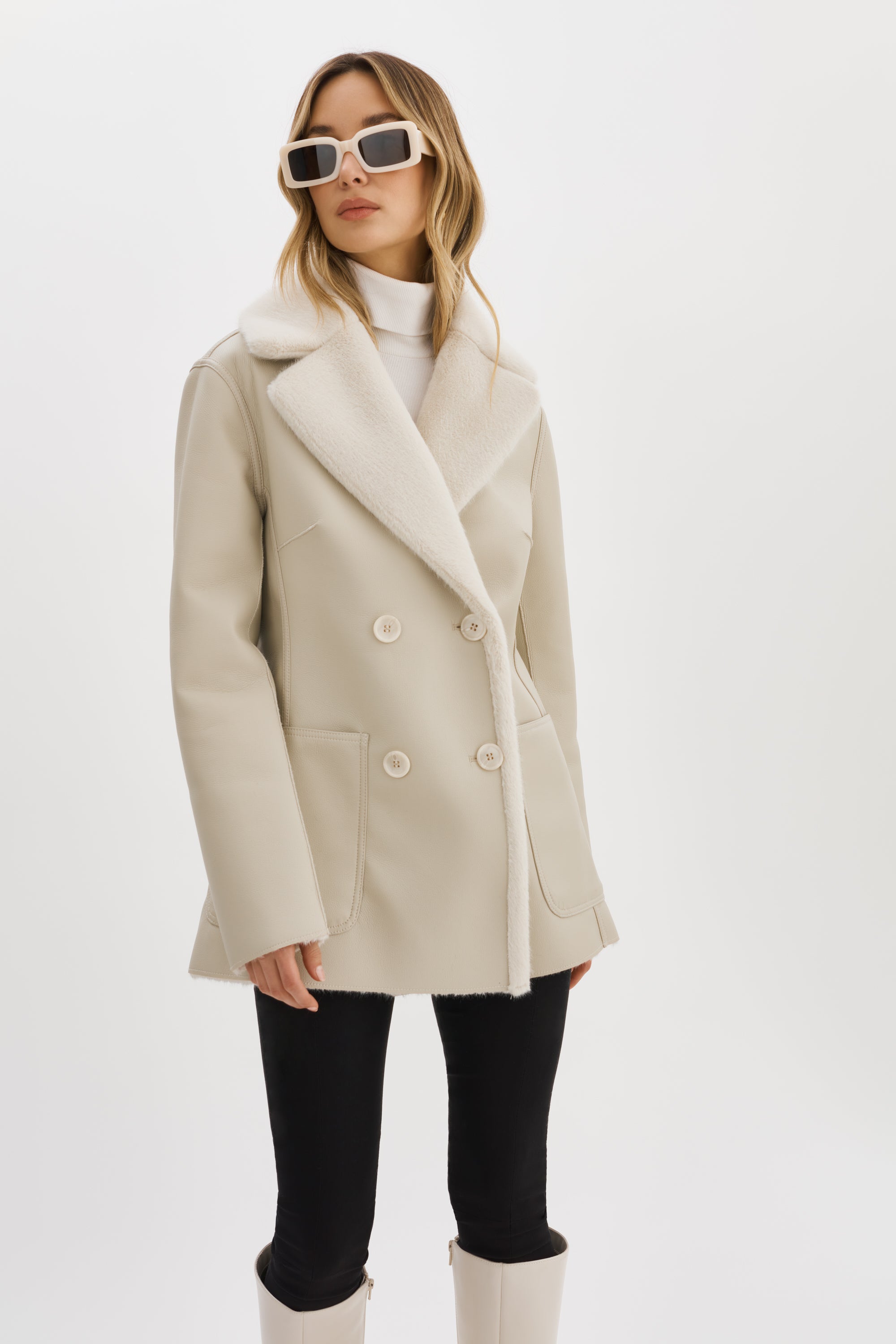 CAMILLE FAUX SHEARLING REVERSIBLE COAT