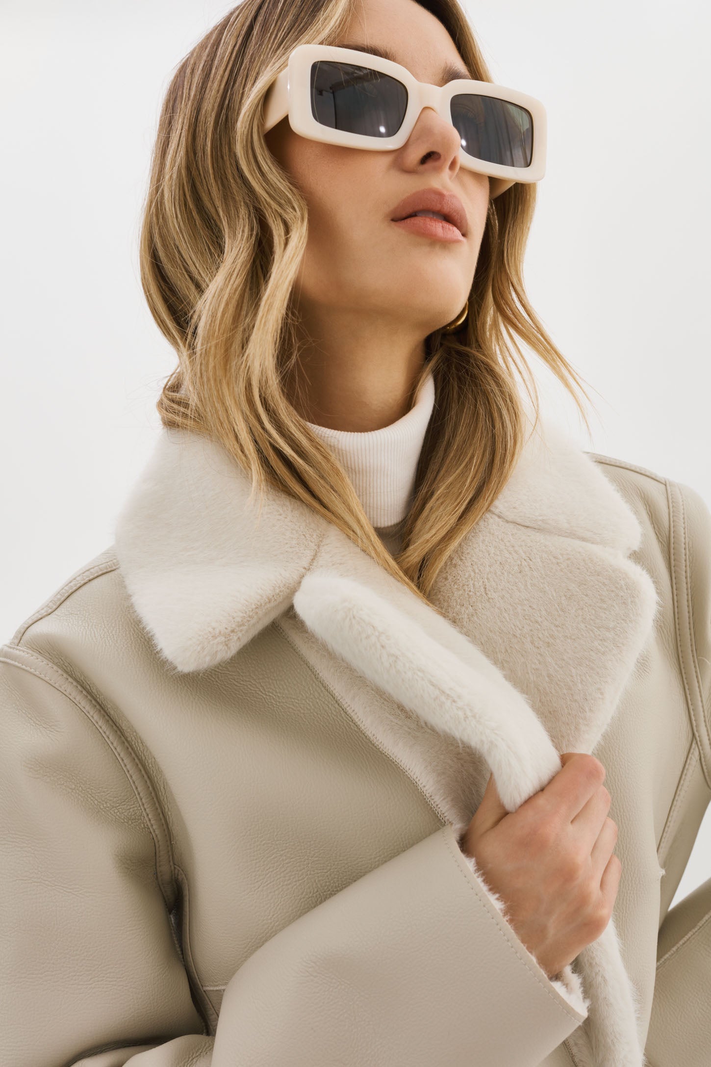 CAMILLE FAUX SHEARLING REVERSIBLE COAT