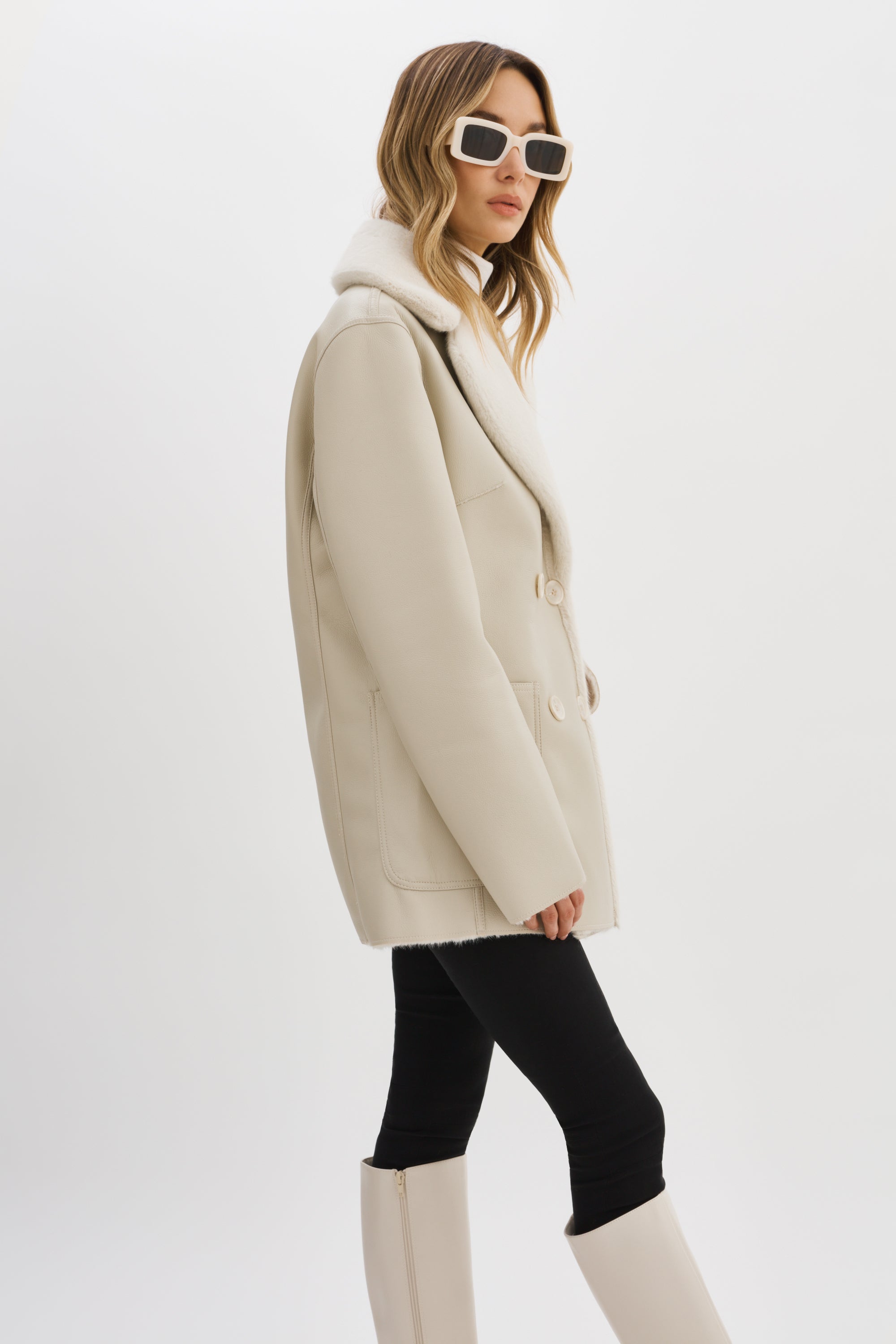 CAMILLE FAUX SHEARLING REVERSIBLE COAT