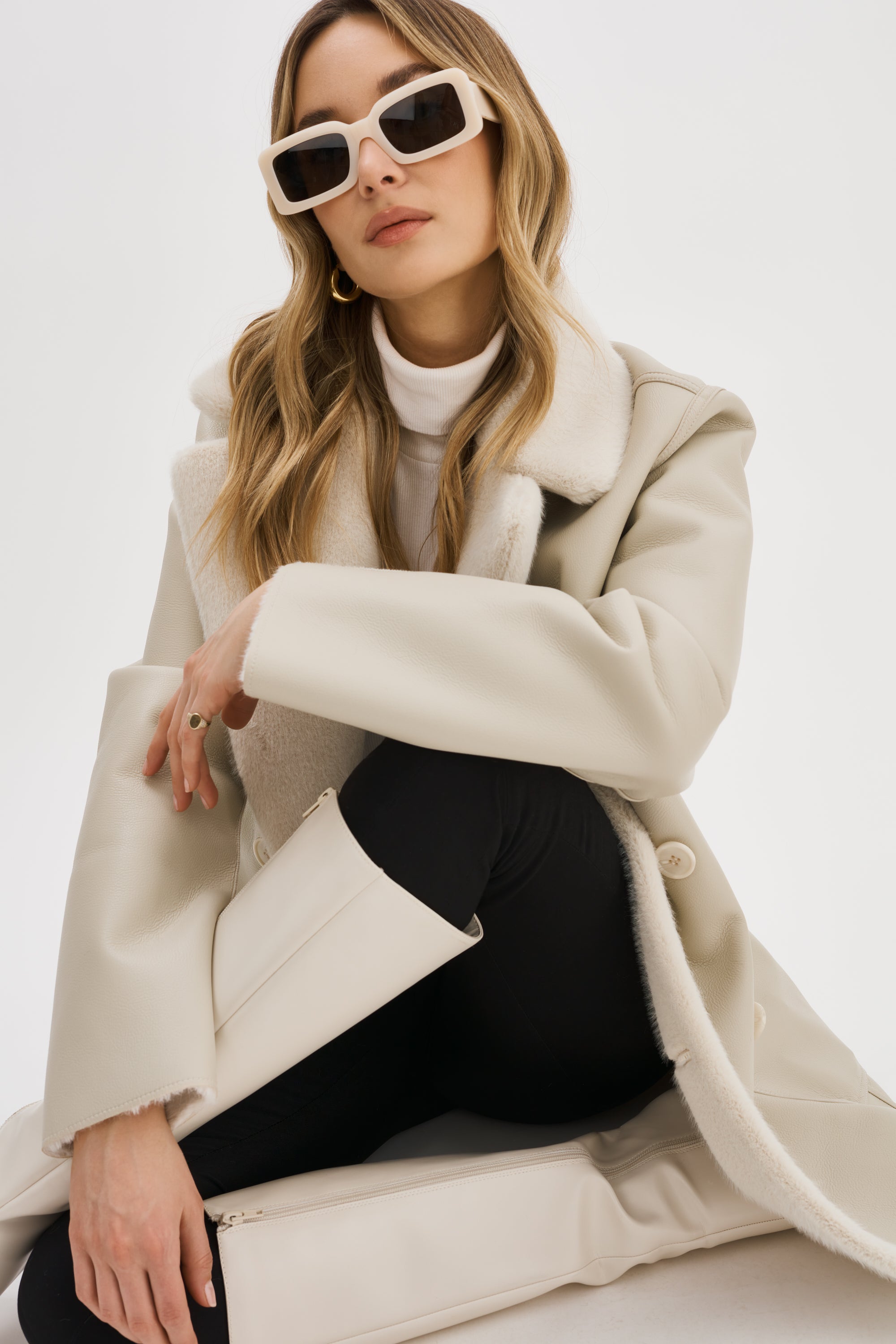 CAMILLE FAUX SHEARLING REVERSIBLE COAT