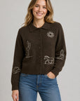 DESERT SKETCH EMBROIDERED CARDIGAN