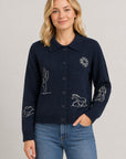 DESERT SKETCH EMBROIDERED CARDIGAN