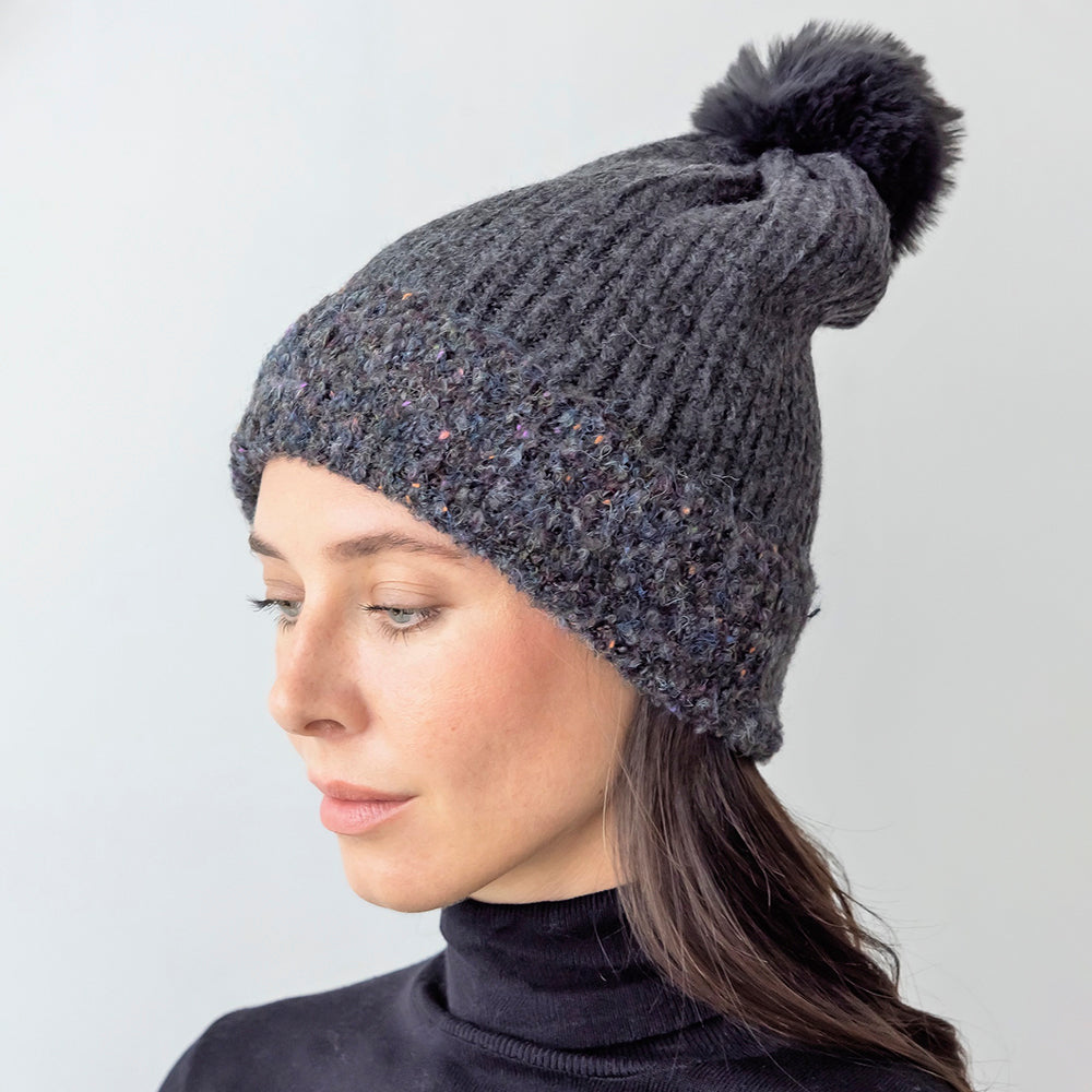 FLECKED CUFF PLUSH TOQUE