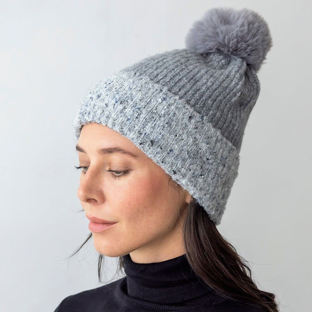 FLECKED CUFF PLUSH TOQUE