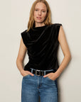 PLEATED VELVET TANK