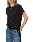 GROMMET EMBELLISHED TEE