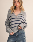 STRIPED POLO SWEATER