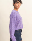 POINTELLE CABLE KNIT SWEATER