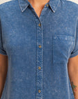 MINERAL WASH DROP SHOULDER SHORT SLEEVE SHIRT
