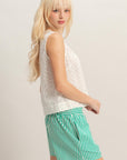 EYELET BACK BUTTON TANK