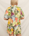 TROPICAL CITRUS NOTCH COLLAR SHORT SLEEVE SHIRT