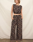 FOLK FLORAL CROP TOP SET