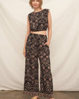 FOLK FLORAL CROP TOP SET