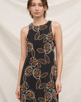 FLORAL EMBROIDERED SLEEVELESS MINI DRESS