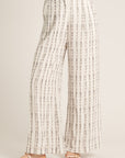 DASHED VERTICAL STRIPE WIDE LEG PANT