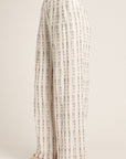 DASHED VERTICAL STRIPE WIDE LEG PANT