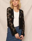 CROCHETED FLORAL CARDIGAN
