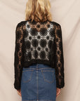 CROCHETED FLORAL CARDIGAN