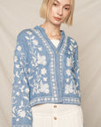 FLORAL EMBROIDERED DENIM SHIRT