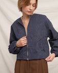 FLORAL EMBROIDERED BOMBER JACKET