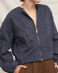FLORAL EMBROIDERED BOMBER JACKET