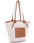FAUX LEATHER TRIM TOTE