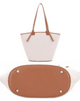 FAUX LEATHER TRIM TOTE