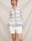EMBROIDERED ACCENT DAMASK LONG SLEEVE SHIRT
