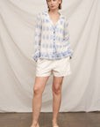 EMBROIDERED ACCENT DAMASK LONG SLEEVE SHIRT