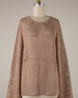 METALLIC MESH SWEATER