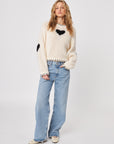 DECLAN BLANKET STITCH HEART PATCH SWEATER