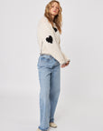 DECLAN BLANKET STITCH HEART PATCH SWEATER