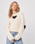 DECLAN BLANKET STITCH HEART PATCH SWEATER
