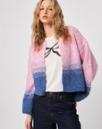 REECE GRADATED COLOUR BLOCK OPEN CARDIGAN