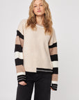 REED STRIPED SLEEVE SWEATER