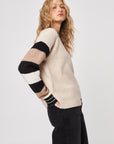 REED STRIPED SLEEVE SWEATER