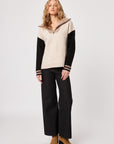 GARY COLOUR BLOCK 1/4 ZIP SWEATER
