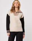 GARY COLOUR BLOCK 1/4 ZIP SWEATER