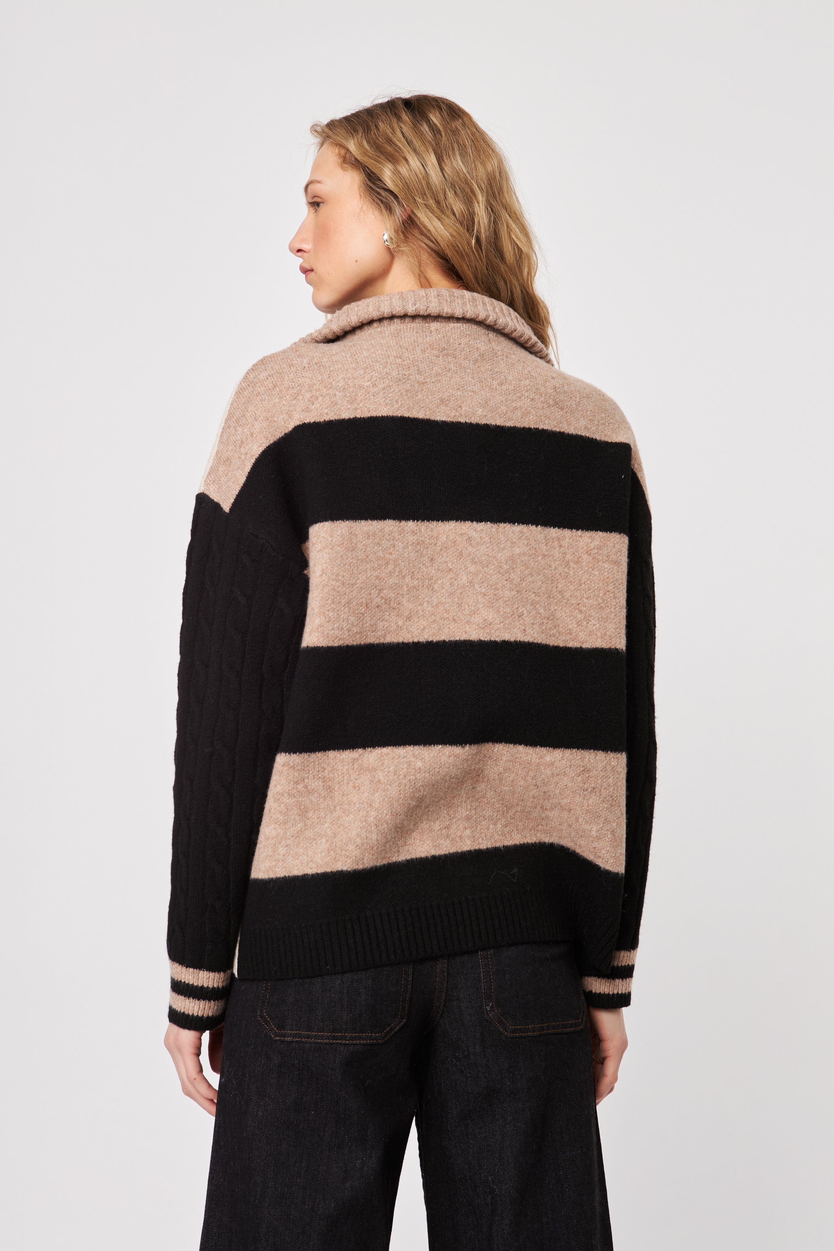 GARY COLOUR BLOCK 1/4 ZIP SWEATER