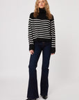 ELI MIME STRIPE TURTLE NECK SWEATER