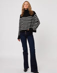 ELI MIME STRIPE TURTLE NECK SWEATER