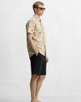 MUSHROOM PRINT CAMP COLLAR SHORT SLEEVE SHIRT