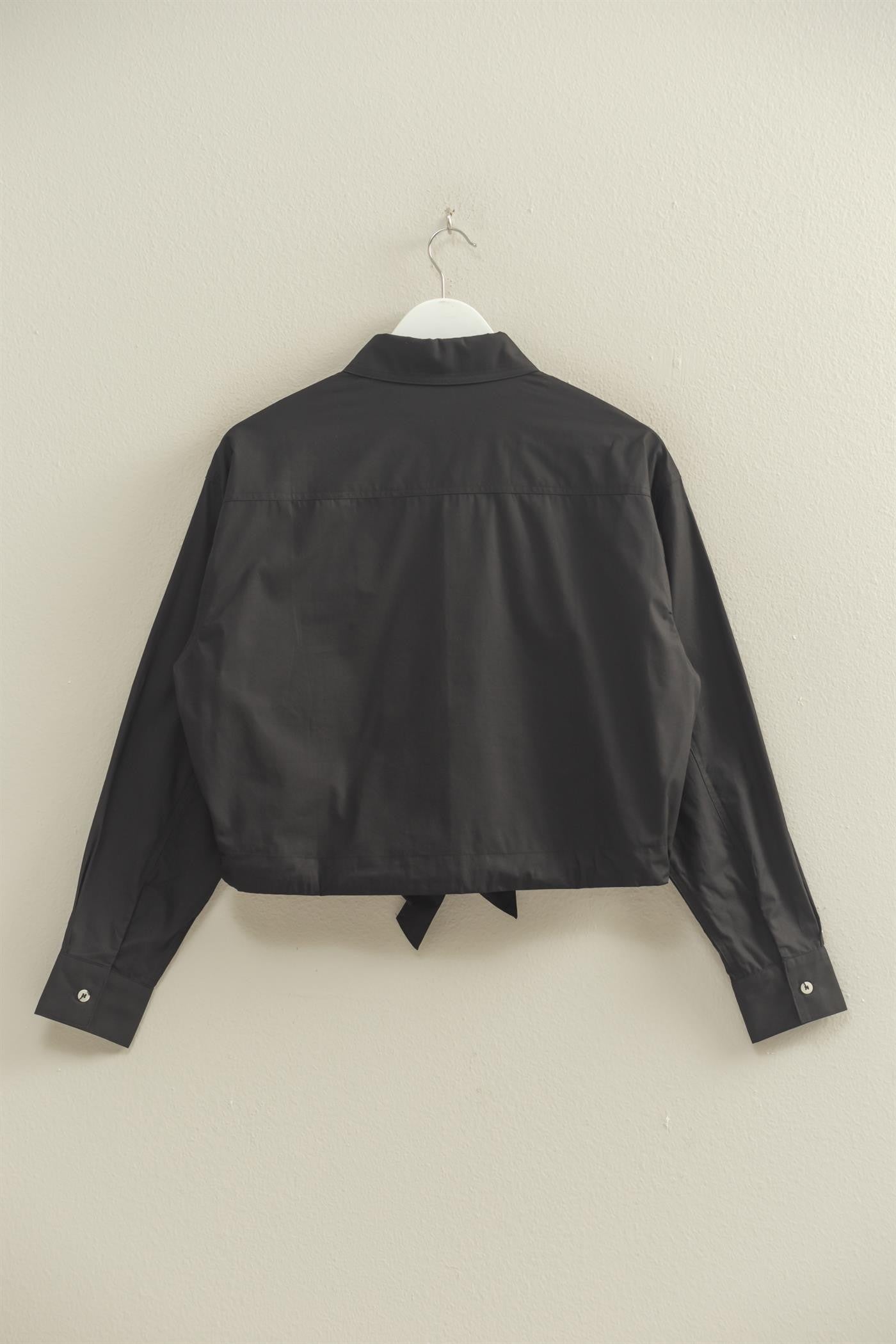 CROPPED COTTON POPLIN SHIRT