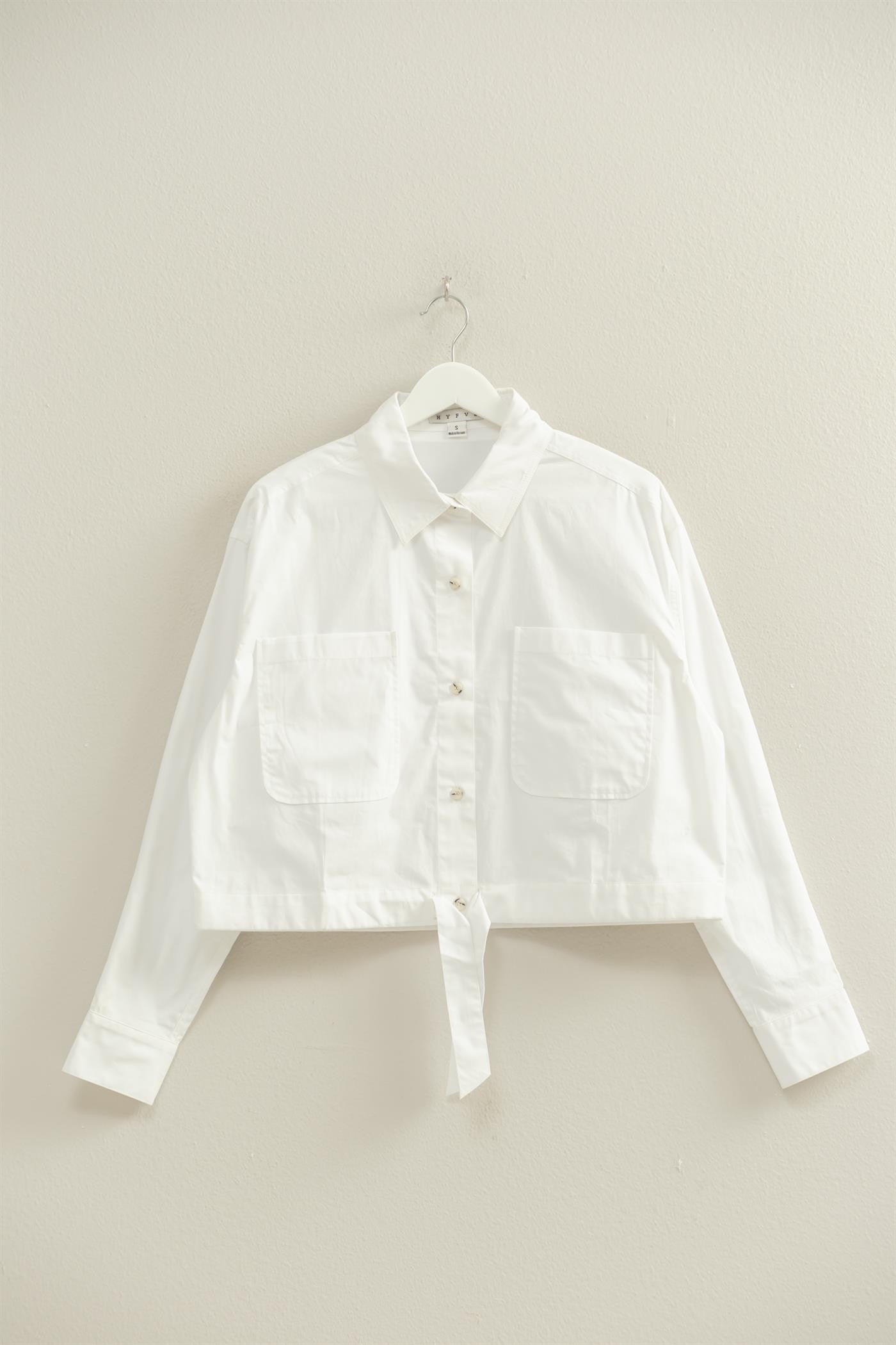 CROPPED COTTON POPLIN SHIRT