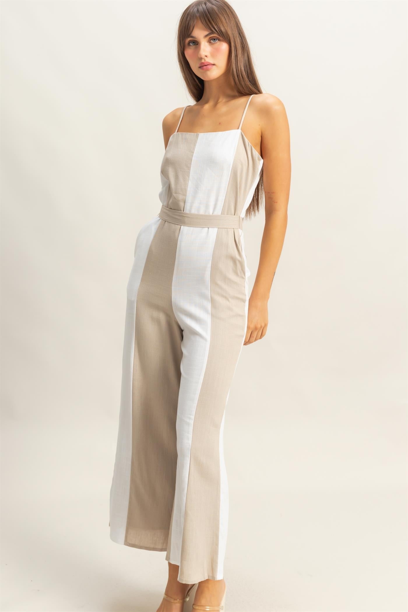 VERTICAL STRIPE JUMPSUIT
