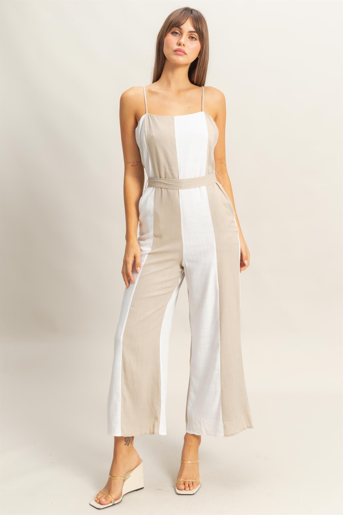 VERTICAL STRIPE JUMPSUIT