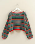 OPEN KNIT STRIPE SWEATER