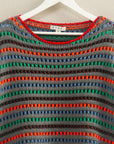 OPEN KNIT STRIPE SWEATER